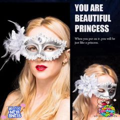 Mặt Nạ Nửa Mặt Hoa Huệ Lớn - Mặt Nạ Trang Trí Tiệc Cưới, Halloween, Dạ Tiệc Sang Trọng, Phụ Kiện Thời Trang Quyến Rũ