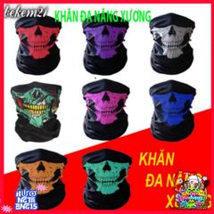 Combo 8 Khăn Đa Chức Năng Xương Sọ Kích Thước 50cm - Khăn Thun Co Giãn Nhiều Màu Sắc Dành Cho Thể Thao, Du Lịch Và Phong Cách Thời Trang