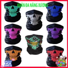 Combo 8 Khăn Đa Chức Năng Xương Sọ Kích Thước 50cm - Khăn Thun Co Giãn Nhiều Màu Sắc Dành Cho Thể Thao, Du Lịch Và Phong Cách Thời Trang