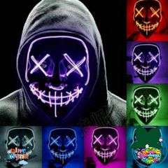 Mặt Nạ Phát Quang Halloween Hacker EL - Mặt Nạ Đèn LED Đa Sắc Cho Tiệc Hóa Trang và Cosplay, Tạo Ấn Tượng Nổi Bật