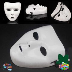 Mặt Nạ Halloween JabbaWockeeZ Trắng - Mặt Nạ Trò Chơi Con Mực PVC An Toàn Cho Người Lớn & Trẻ Em - Dùng Trong Tiệc Hóa Trang