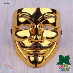 Mặt Nạ Hacker Vàng Bóng - Mặt Nạ Hóa Trang Halloween Độc Đáo, Phù Hợp Cho Tiệc và Lễ Hội