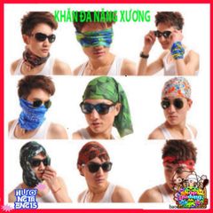 Khăn Đa Chức Năng Hình Đầu Lâu Xanh Gradient Grafity - Phụ Kiện Thời Trang Mùa Hè, Khăn Quấn Đầu, Khăn Đeo Cổ Linh Hoạt