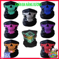 Khăn Đa Chức Năng Hình Đầu Lâu Xanh Gradient Grafity - Phụ Kiện Thời Trang Mùa Hè, Khăn Quấn Đầu, Khăn Đeo Cổ Linh Hoạt