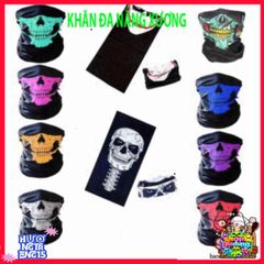 Khăn Đa Chức Năng Hình Đầu Lâu Xanh Gradient Grafity - Phụ Kiện Thời Trang Mùa Hè, Khăn Quấn Đầu, Khăn Đeo Cổ Linh Hoạt