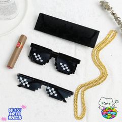 Kính Mắt Thug Life 6 Chấm - Kính Đen Thời Trang Cute, Hot Trend 2023, Chống Bụi, Dành Cho Nam Nữ