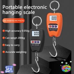 Cân Điện Tử Mini LIUJIR 200KG - Cân Treo Kỹ Thuật Số Độ Chính Xác Cao với Màn Hình LCD - Hoàn Hảo Cho Gia Đình, Du Lịch, Câu Cá