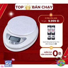 Cân Điện Tử Mini Proki 5kg Chính Xác - Cân Tiểu Ly Nhà Bếp Đo Nguyên Liệu, Tặng Kèm 2 Pin AAA Tiện Lợi