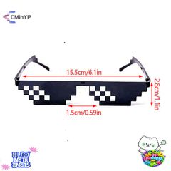Kính Mát Pixel Retro Thời Trang Dày Cho Game Thủ - Kính Râm Độc Đáo Dùng Được Cho Nam Nữ, Bảo Vệ Tia UV