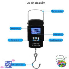 Cân Điện Tử Mini Cầm Tay Đo Lường 50kg Có Móc Treo & Thước Đo - Dụng Cụ Đo Chính Xác Hành Lý & Hàng Hóa