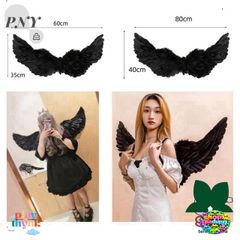 Áo Cánh Thiên Thần Đen Trắng Lông Vũ - Thời Trang Nữ Đa Dạng Cho Mọi Lứa Tuổi - Phụ Kiện Phát Quà Độc Đáo