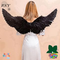Áo Cánh Thiên Thần Đen Trắng Lông Vũ - Thời Trang Nữ Đa Dạng Cho Mọi Lứa Tuổi - Phụ Kiện Phát Quà Độc Đáo