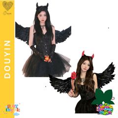 Cánh Thiên Thần Đen - Phụ Kiện Hóa Trang Halloween, Cosplay Công Chúa, Đồ Trang Phục Tiệc Giáng Sinh Dành Cho Nữ