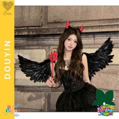 Cánh Thiên Thần Đen - Phụ Kiện Hóa Trang Halloween, Cosplay Công Chúa, Đồ Trang Phục Tiệc Giáng Sinh Dành Cho Nữ