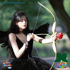 Cặp Cánh Thiên Thần Trắng Đen Đa Size - Phụ Kiện Thời Trang Hợp Trend Cho Bạn Gái, Chất Liệu Lông Vũ, 60x35cm và 80x40cm