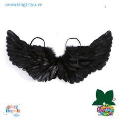 Cặp Cánh Thiên Thần Trắng Đen Đa Size - Phụ Kiện Thời Trang Hợp Trend Cho Bạn Gái, Chất Liệu Lông Vũ, 60x35cm và 80x40cm
