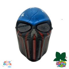 Mặt Nạ Hóa Trang Kỵ Sĩ Đen Trắng Vạch Đỏ - Phụ Kiện Halloween Độc Đáo Cho Dịp Hội, Sự Kiện, Lễ Hội