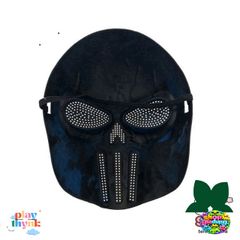 Mặt Nạ Hóa Trang Kỵ Sĩ Đen Trắng Vạch Đỏ - Phụ Kiện Halloween Độc Đáo Cho Dịp Hội, Sự Kiện, Lễ Hội