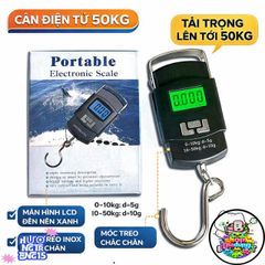 Cân Điện Tử Cầm Tay 50kg - Màn Hình LCD Rõ Nét, Móc Treo Inox Chắc Chắn, Dùng Pin AA Tiện Dụng - Cân Hành Lý, Đồ Gia Đình, Thực Phẩm