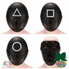 Mặt Nạ Cosplay Squid Game - Đạo Cụ Halloween Hình Vuông & Tam Giác Chất Liệu Nhựa Cho Nam Nữ Tại Tiệc Hóa Trang