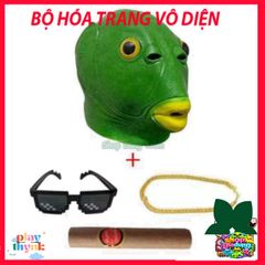 Mặt Nạ Silicone Xanh Hài Hước Cá Hài - Phụ Kiện Nhập Vai Halloween Vui Nhộn Cho Hacker, Thú Vị và Độc Đáo