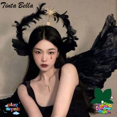 Bộ Phụ Kiện Halloween 2 Trong 1 - Băng Đô & Cánh Thiên Thần Màu Đen Trắng Dành Cho Tiệc Hóa Trang, Cosplay