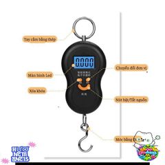 Cân Điện Tử Mini Cầm Tay Kèm Móc Dây Chống Nước 1kg - Cân Hành Lý Du Lịch Tiện Lợi, Chính Xác và Nhỏ Gọn