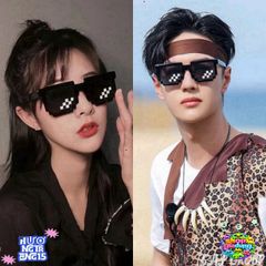 Kính Mát Thug Life Hiphop - Phụ Kiện Rapper Âu Mỹ Dubai Đen - Kiểu Dáng Ngầu Cho Video Chụp Ảnh Fashion