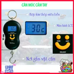 Cân Điện Tử Mini Cầm Tay 50kg - Dùng Pin, Thiết Kế Nhỏ Gọn, Móc Treo Hình Mặt Cười, Cân Thực Phẩm Chính Xác cho Đi Chợ