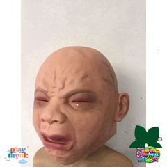 Mặt Nạ Hóa Trang Đầu Ếch Xanh - Silicon Dẻo Độc Đáo Cho Người Lớn - Phụ Kiện Halloween Hài Hước