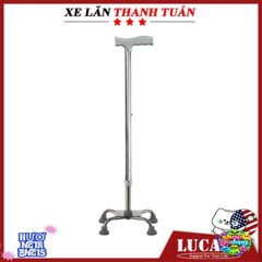 Gậy đi bộ Lucass B924 - Gậy 4 chân điều chỉnh chiều cao, hỗ trợ người cao tuổi và người khuyết tật đi lại an toàn