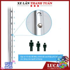 Gậy đi bộ Lucass B924 - Gậy 4 chân điều chỉnh chiều cao, hỗ trợ người cao tuổi và người khuyết tật đi lại an toàn