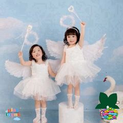 Cánh Thiên Thần Lông Ngỗng Trắng Cao Cấp BBCOSPLAY Cho Trẻ Em - Phụ Kiện Hóa Trang Đáng Yêu, Nhiều Kích Cỡ 60-110cm