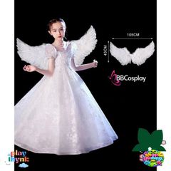Cánh Thiên Thần Lông Ngỗng Trắng Cao Cấp BBCOSPLAY Cho Trẻ Em - Phụ Kiện Hóa Trang Đáng Yêu, Nhiều Kích Cỡ 60-110cm