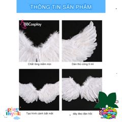 Cánh Thiên Thần Lông Ngỗng Trắng Cao Cấp BBCOSPLAY Cho Trẻ Em - Phụ Kiện Hóa Trang Đáng Yêu, Nhiều Kích Cỡ 60-110cm
