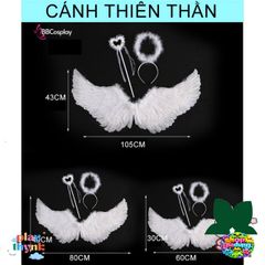 Cánh Thiên Thần Lông Ngỗng Trắng Cao Cấp BBCOSPLAY Cho Trẻ Em - Phụ Kiện Hóa Trang Đáng Yêu, Nhiều Kích Cỡ 60-110cm