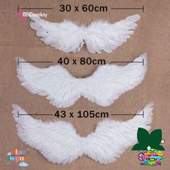 Cánh Thiên Thần Lông Ngỗng Trắng Cao Cấp BBCOSPLAY Cho Trẻ Em - Phụ Kiện Hóa Trang Đáng Yêu, Nhiều Kích Cỡ 60-110cm