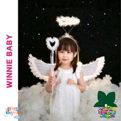 Cánh Thiên Thần Lông Ngỗng Trắng Cao Cấp BBCOSPLAY Cho Trẻ Em - Phụ Kiện Hóa Trang Đáng Yêu, Nhiều Kích Cỡ 60-110cm