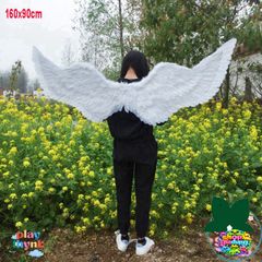 Cánh Thiên Thần Trắng 160X90CM - Phụ Kiện Hóa Trang Cosplay Ác Quỷ Đen, Decor Nội Thất Độc Đáo Cho Người Lớn