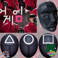 Mặt Nạ Squid Game Trò Chơi Con Mực - Đồ Chơi Hóa Trang Halloween, Mặt Nạ Boss, Vuông, Tròn, Tam Giác, Cosplay, Sự Kiện Thú Vị