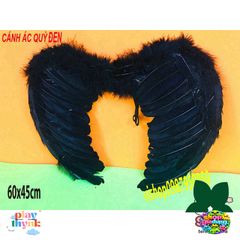 Cánh Thiên Thần Đen Trắng Cosplay - Phụ Kiện Hóa Trang Ác Quỷ Độc Đáo Cho Người Lớn Trẻ Em, Chất Liệu Lông Giả