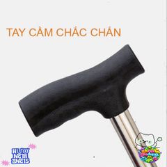 Gậy Chống 4 Chân Cao Cấp cho Người Già - Dụng Cụ Hỗ Trợ Đi Lại An Toàn và Tiện Lợi - Chất Liệu Inox Bền Bỉ