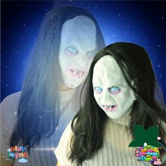 Mặt nạ Halloween Sadako Bí ẩn - Khẩu trang latex ma quái cho TikTok, sự kiện hóa trang, chụp ảnh thú vị