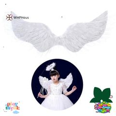 Cánh Thiên Thần Trắng Tinh Khôi Cho Trẻ Em - Đồ Hóa Trang Dịp Giáng Sinh, Lễ Hội, Dây Đeo Đàn Hồi Size Nhỏ Đến Lớn