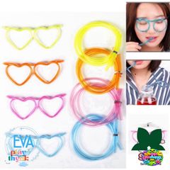 Ống Hút Mắt Kính Gọng Tim Cute Độc Đáo M1429 - Thú Vị Cho Trẻ Em và Tiệc Tùng, Chất Liệu An Toàn, Màu Sắc Ngẫu Nhiên