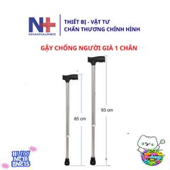 Gậy Chống Cho Người Già Inox 1 Chân - Gậy Đi Bộ Thông Minh An Toàn, Điều Chỉnh Chiều Cao - Hỗ Trợ Đi Lại Sau Chấn Thương