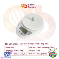 Cân Điện Tử Nhà Bếp B05 5kg - Chính Xác Đến Từng Gram, Màn Hình LCD, Kèm Pin Sạc - Dụng Cụ Làm Bánh & Nấu Ăn Tiện Dụng