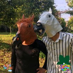 Mặt Nạ Ngựa Trắng Halloween - Phụ Kiện Cosplay Mô Phỏng Ngựa Hoang, Latex Đeo Thoải Mái, Đạo Cụ Hóa Trang Tiệc Lễ Hội