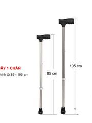 Gậy Di Chuyển Inox 3 Chân & 4 Chân Cho Người Già Chắc Chắn - Điều Chỉnh Chiều Cao, Chống Trơn Trượt, Sử Dụng Nhựa ABS