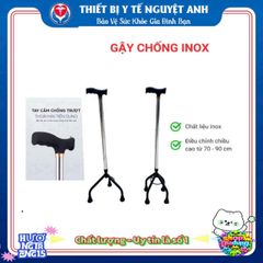 Gậy Đi Bộ Lucass Chống Giật 4 Chân Có Điều Chỉnh Chất Liệu Inox - Hỗ Trợ Người Cao Tuổi, Người Ốm, Phục Hồi Chức Năng